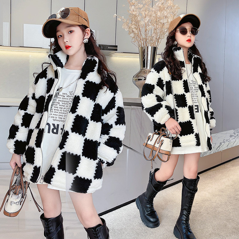 Nowe dzieci jesień zima futro dzieci dziewczyna płaszcz nastolatek grube znosić kurtki wysokiej jakości ciepła moda plus aksamitne ubrania 4-14Y