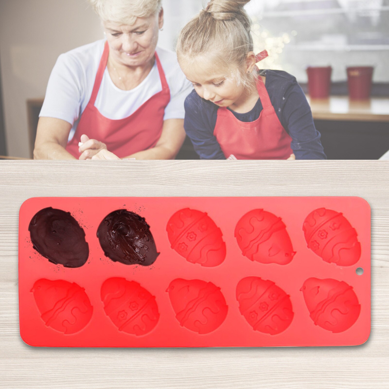 Moldes de silicona para repostería, molde de 10 cavidades para manualidades, para Chocolate, magdalenas, pasteles, muffins, molde de hornear cocina, herramienta para hornear