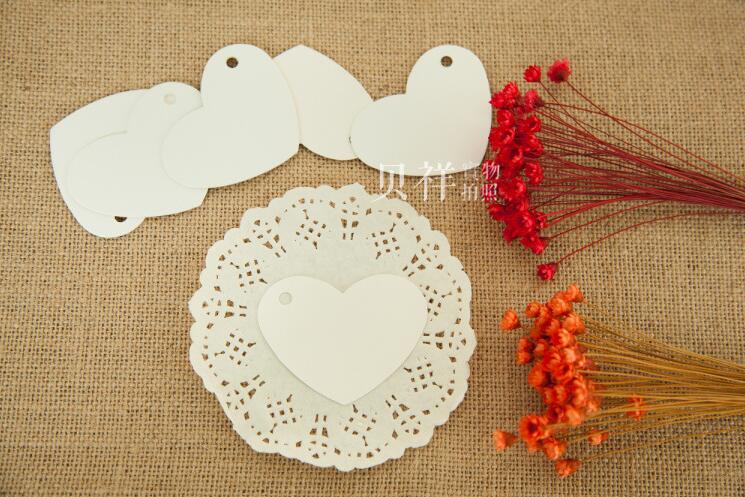 100 stuks doe-het-zelf hartvormige hanglabels voor bruiloften, bruine kraftpapieren labels voor kleding