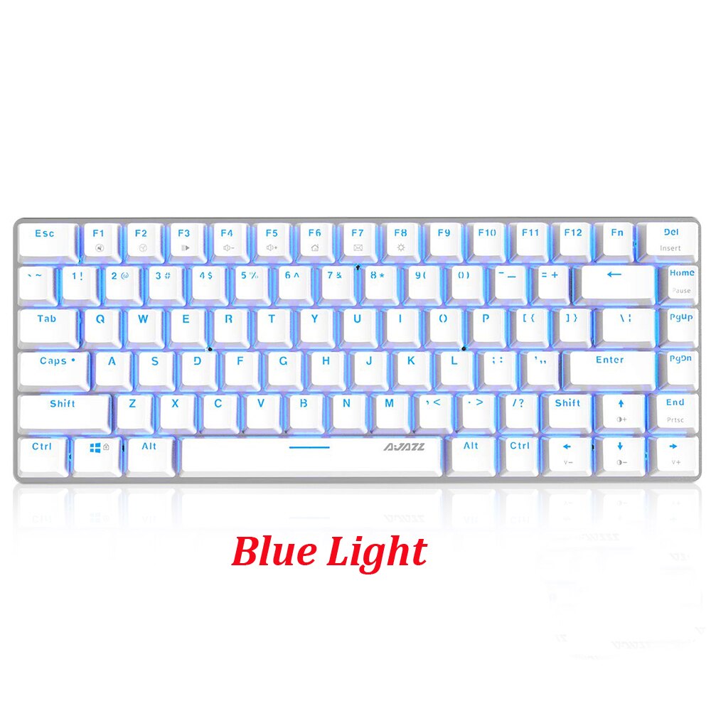 Mechanische Tastatur mit RGB/Weiß/Blau Beleuchtetes Optional Beleuchtung 82 Tasten Schwarz Grün Schalter Mechanische PC Tastatur: Blau hell / Blau Schalter