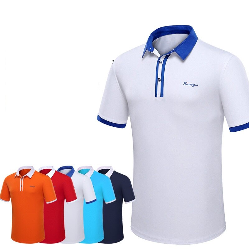 Golf Shirts Voor Mannen Zomer Korte Mouw Turn-Down Kraag Sportkleding Mannelijke Ademend Sneldrogend Tops Voor Tennis golf 5 Kleur D0659