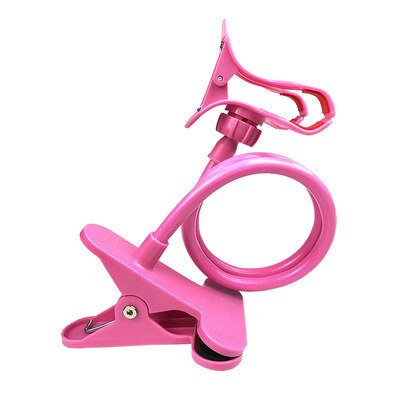 360 Drehung praktisch Halfter Stehen Hände Freie flexibel Clip Bett Schreibtisch Tisch Clip Halterung für Telefon Universal- Halterung: Rosa