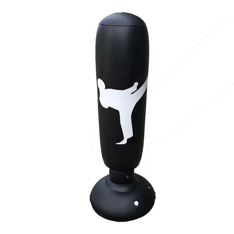 160 centimetri Giocattolo Gonfiabile Boxe Sacchetto Del PVC Sacchetto di Ispessimento Guantoni Da Boxe Pilastro bicchiere Lotta Colonna Forare Sacchetto di Strumento di fitness Ragazzo Regalo all'aperto giocattolo: nero