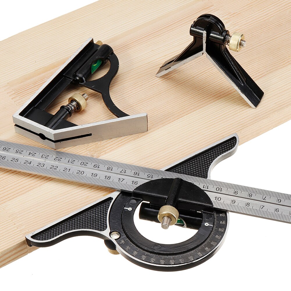 3 In1 Adjustable Ruler Multi Combination Square Angle Finder Protractor 300mm Measuring Set Tools Universal Ruler Right Angle