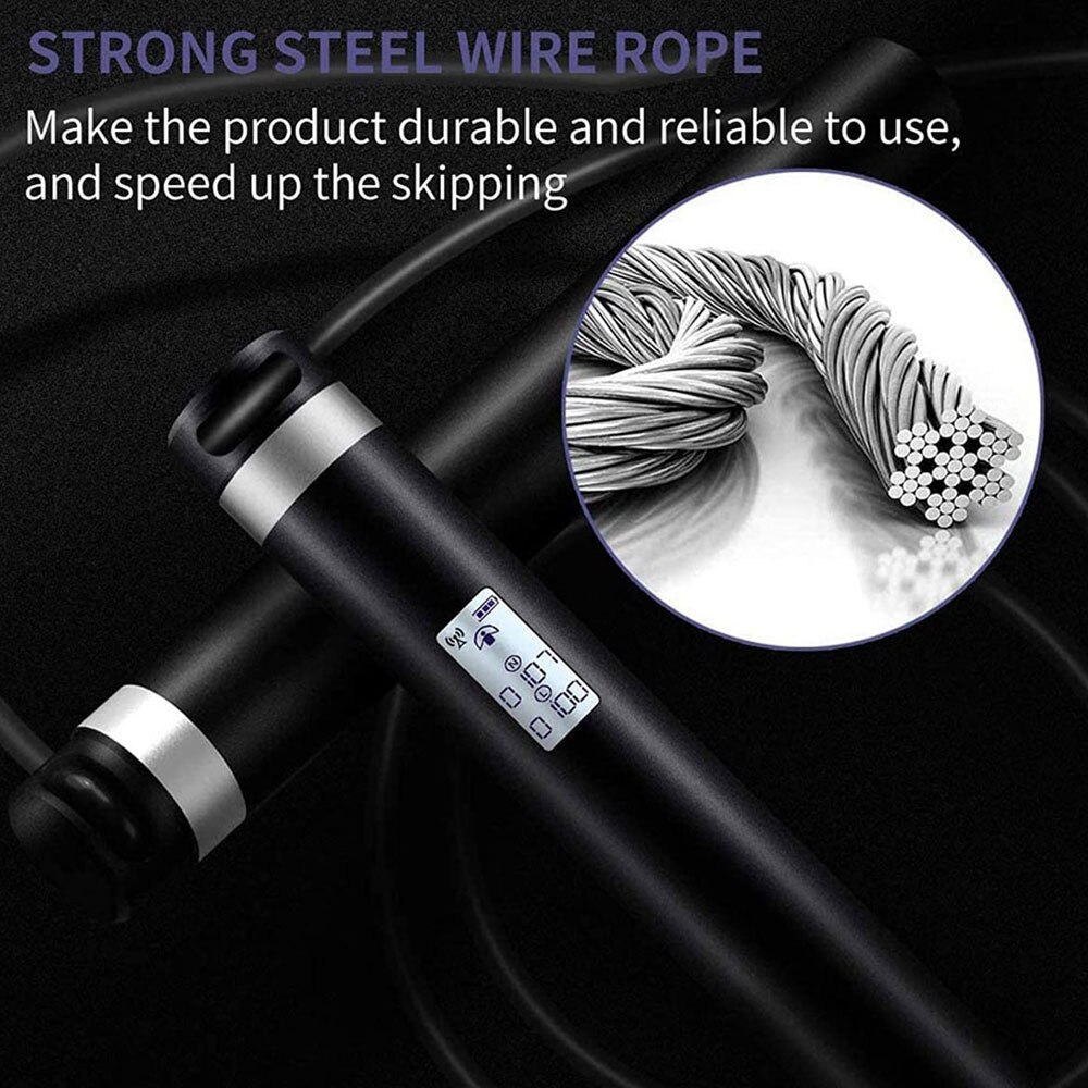 Smart Jump Rope APP Bluetooth PVC Electronic Jump Speed Rope Counter Skipping USB Charge Portable Fitness Sport Anti-Slip Handle