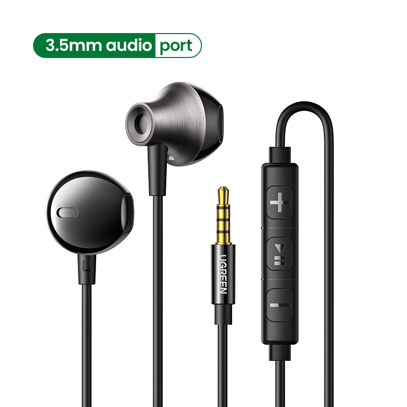 UGREEN Auriculares semiabiertos con cable USB tipo C de 3,5 mm con micrófono, auriculares con cable, auriculares estéreo HiFi, para la mayoría con conector de 3,5 mm: Rojo