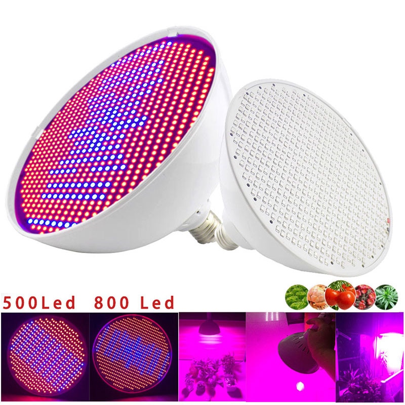 Poderoso 800 led planta cresce a luz interior de espectro completo hidroponia flor fito lâmpada tenda estufa growbox vegetal cultivar e27