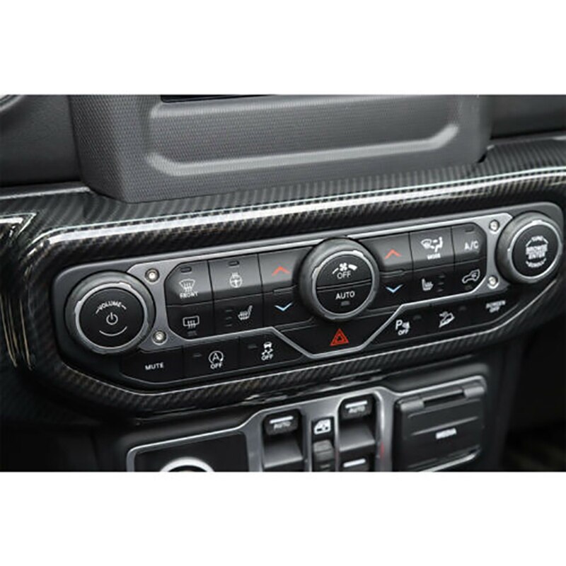 Garniture Grille Aération Arrière Fibre De Carbone Noir Pour Jeep Wrangler JL/JLU/Gladiator JT 2018-2024 - Accessoire Intérieur - 9