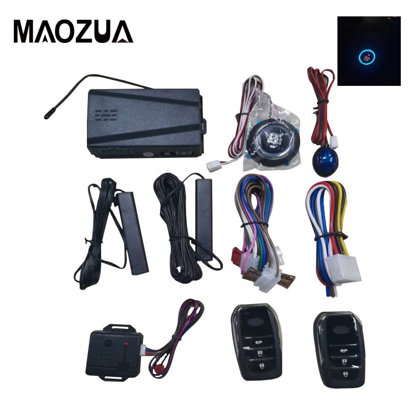12V Auto Alarm Afstandsbediening Auto Keyless Entry Motor Start Alarmsysteem Drukknop Remote Starter Stop Auto Anti-Diefstal Systeem
