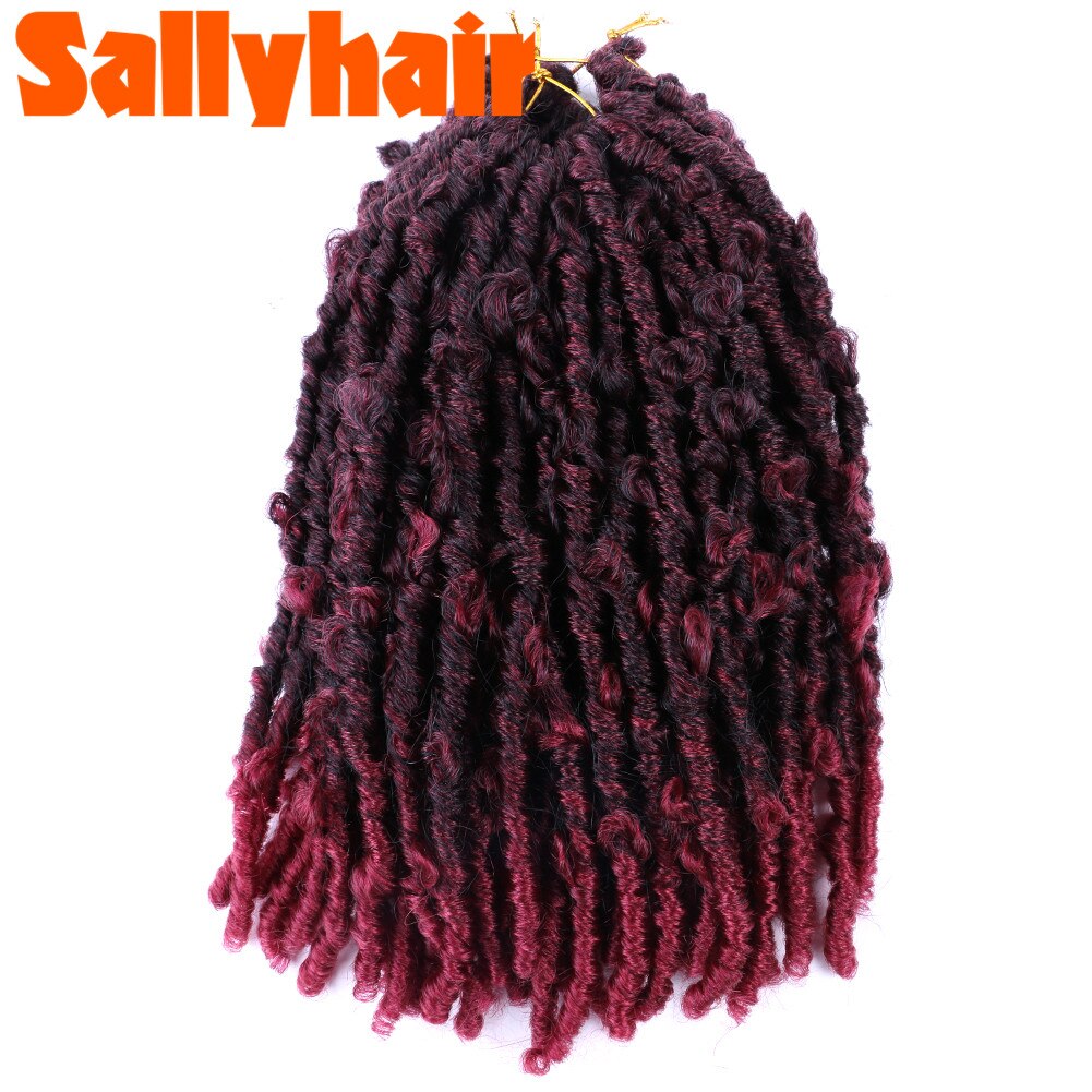 Sallyhair 14" Butterfly Locs Crochet Hair Distressed Butterfly Locs Crochet Braids Goddess Pre Looped Bob Locs Pre-Twist Braid: TBUG