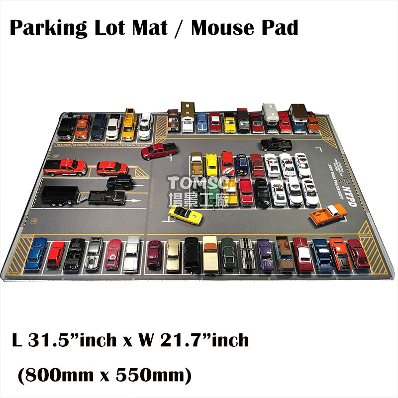 Model Car 1:64 Parking Lot Mat Vehicle Display Large Garage Mouse Pad Table Mat Vehicle Display Station