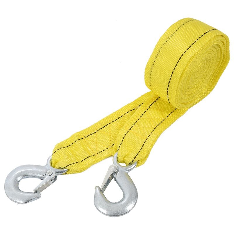 4M Heavy Duty 5 Ton Car Tow Cable Towing Pull Rope Strap Hooks Van Road Recovery