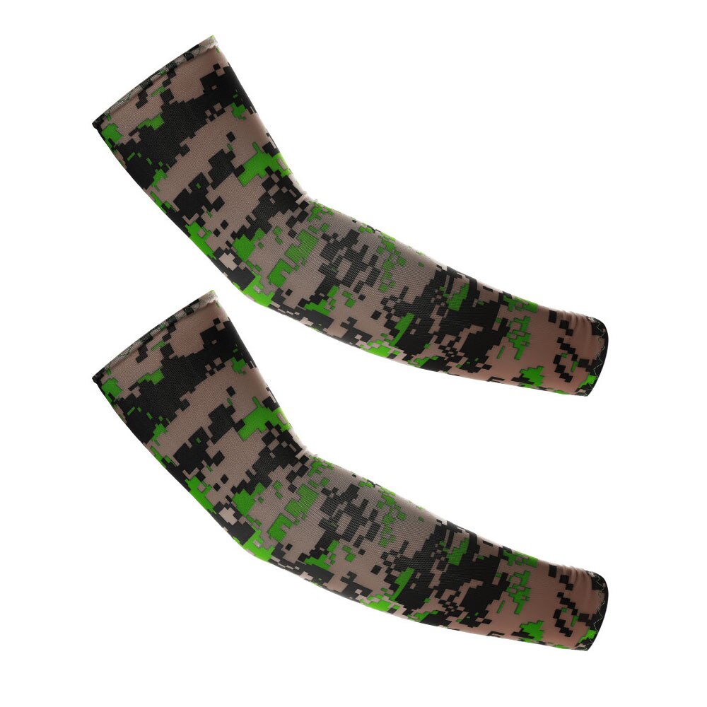 NEUE Atmungsaktiv Schnell Trocknend UV Schutz Arm Ärmeln Ellenbogen Basketball Pad Fitness Armschützer Sport Radfahren Arm Wärmer: Camouflage green 1