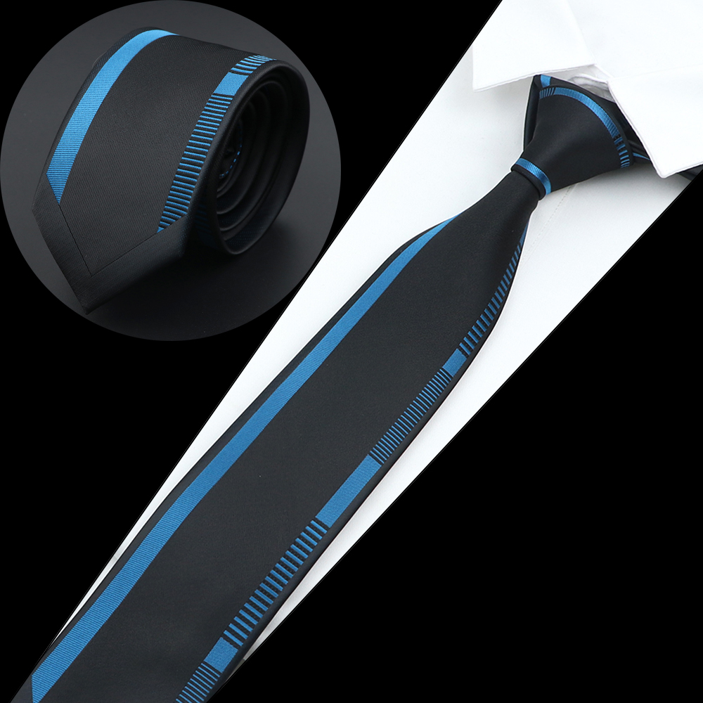 Luksuriøst herreslips jacquardvevd skinny slim 6cm svart blått blomster paisley-slips bankett festskjorte: Svart grønn