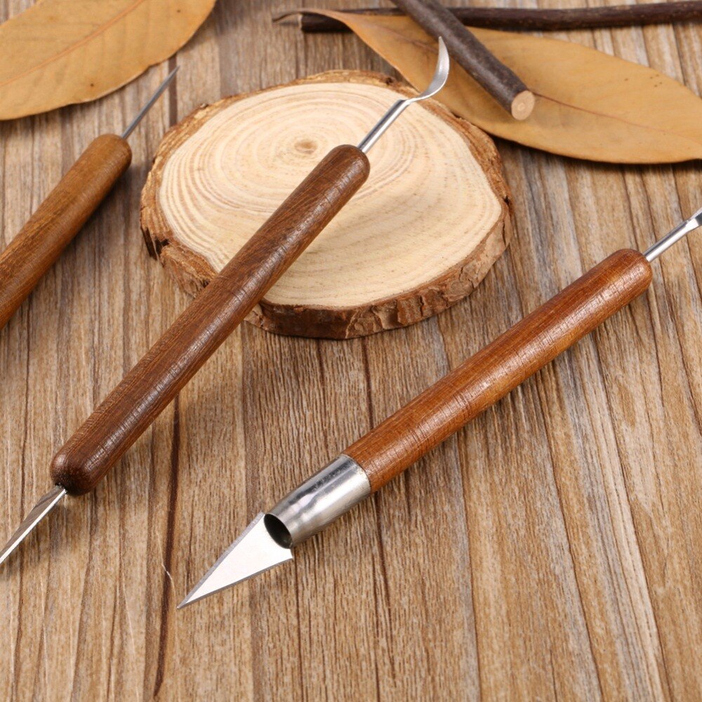 Nosii 6pcs/set Clay Sculpting Set Wax Carving Pottery Tools Shapers Polymer Modeling Assorted Pottery Clay Sculpting Tools Set