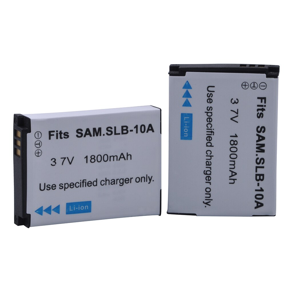 2Pcs SLB-10A SLB10A SLB 10A Camera Battery + LCD USB Charger for Samsung EX2F WB150F WB250F WB350F WB750 WB800F WB500 WB550 HZ10