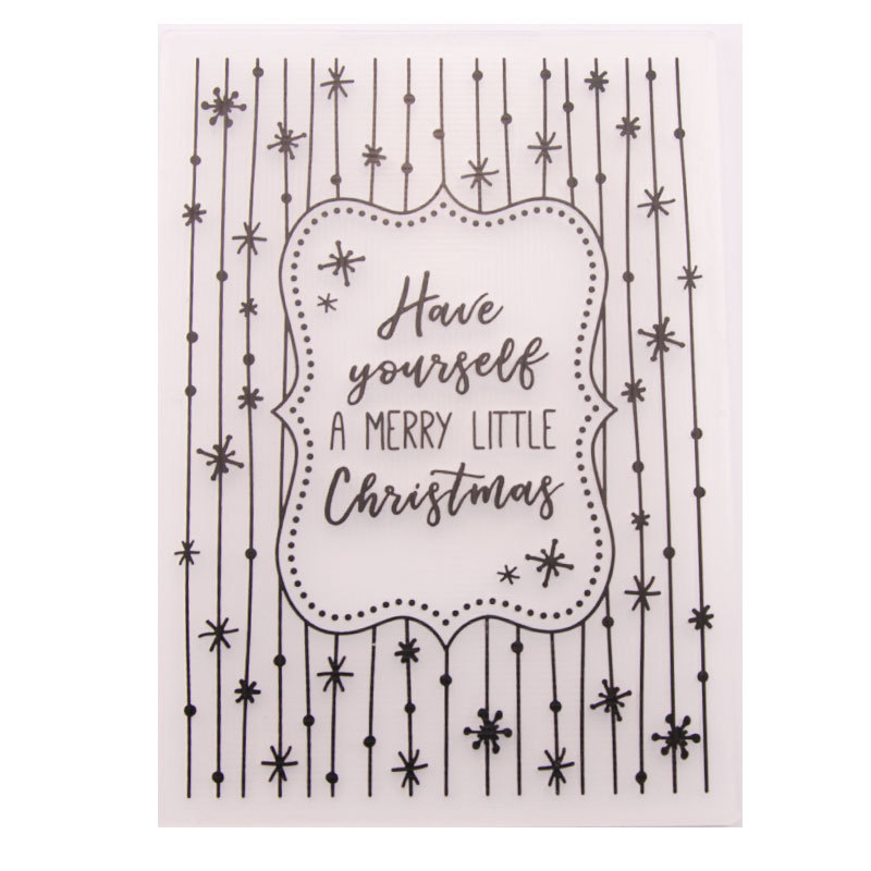 Merry Christmas Frame PLASTIC EMBOSSING FOLDER DIY scrapbook album card packing decoration cutting die paper craft template