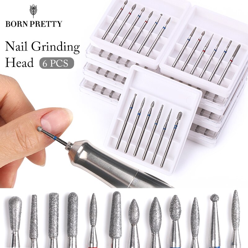 6 Stuks Nagel Boor Set Voor Elektrische Frezen Pedicure Manicure Machine Nail File Slijpen Hoofd Nail Tool Accessoires