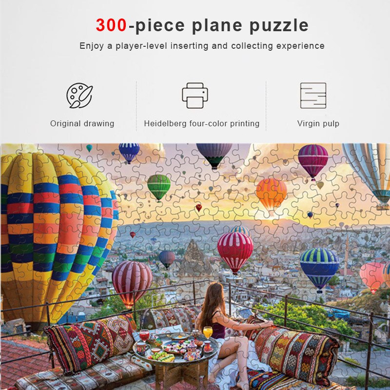 300 pieces of paper puzzle adult animal landscape puzzle, 51x34cm assembled animal picture puzzle educational toy for xmas