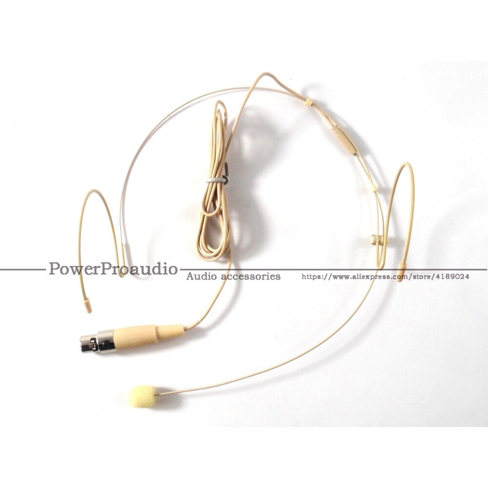 Condenser Headworn Headset Microphone with Mini 4 Pin XLR TA4F Connector for Shure Wireless Body-Pack Transmitter