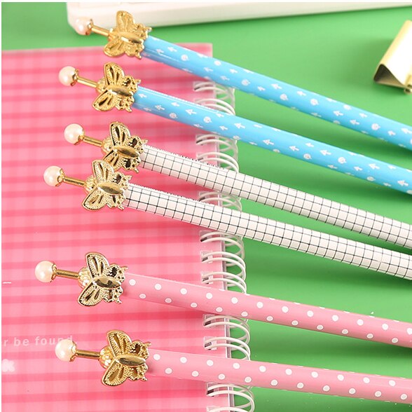 36 stk kawaii automatisk blyant sød perle sommerfugl mekaniske blyanter 0.5mm børn skoleelev skriveredskaber koreansk blyant