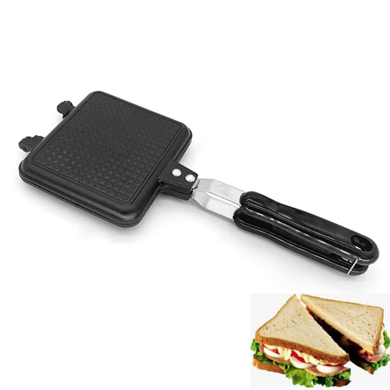 Sandwichera a la parrilla, máquina de desayuno de Pan tostado, sartén para sándwich , sartén abatible extraíble de aluminio antiadherente