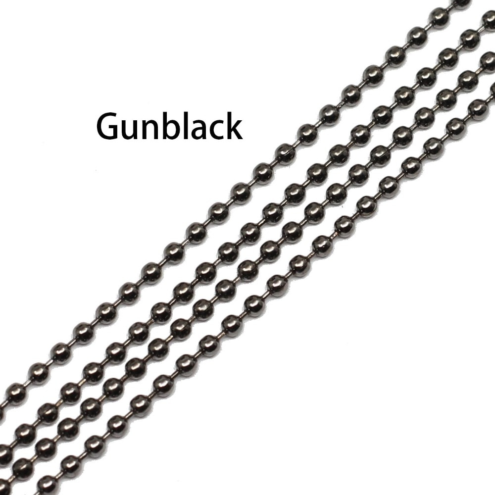 5 m/lote de cadenas de cuentas de bolas de Metal de Color dorado, negro y bronce, 1,2 1,5, 2mm para collares DIY, accesorios para hacer joyas