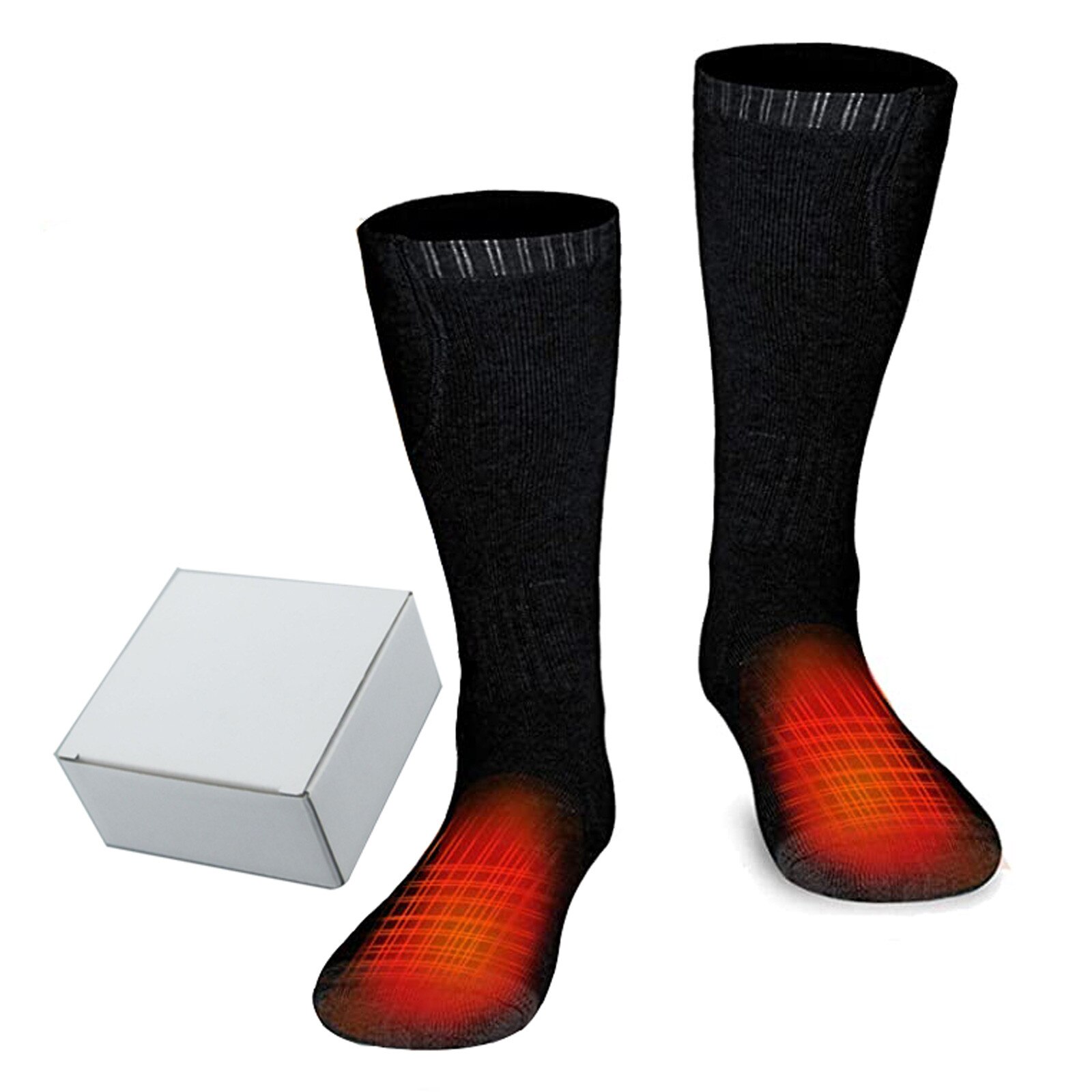 Calcetines eléctricos con calefacción Algodón térmico para hombre y mujer, calcetines deportivos de esquí, calentador de pies para invierno, calcetín eléctrico con batería: Default Title