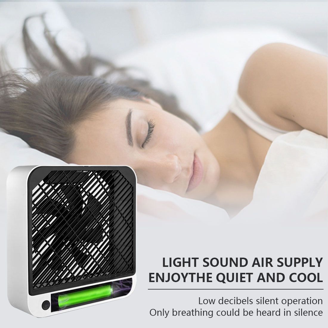 Square Desktop Fan USB Rechargeable Electric Fan Simple Desk Portable Air Cooler Fans Ventiladors 1200mAH 7 Leafs Home Office