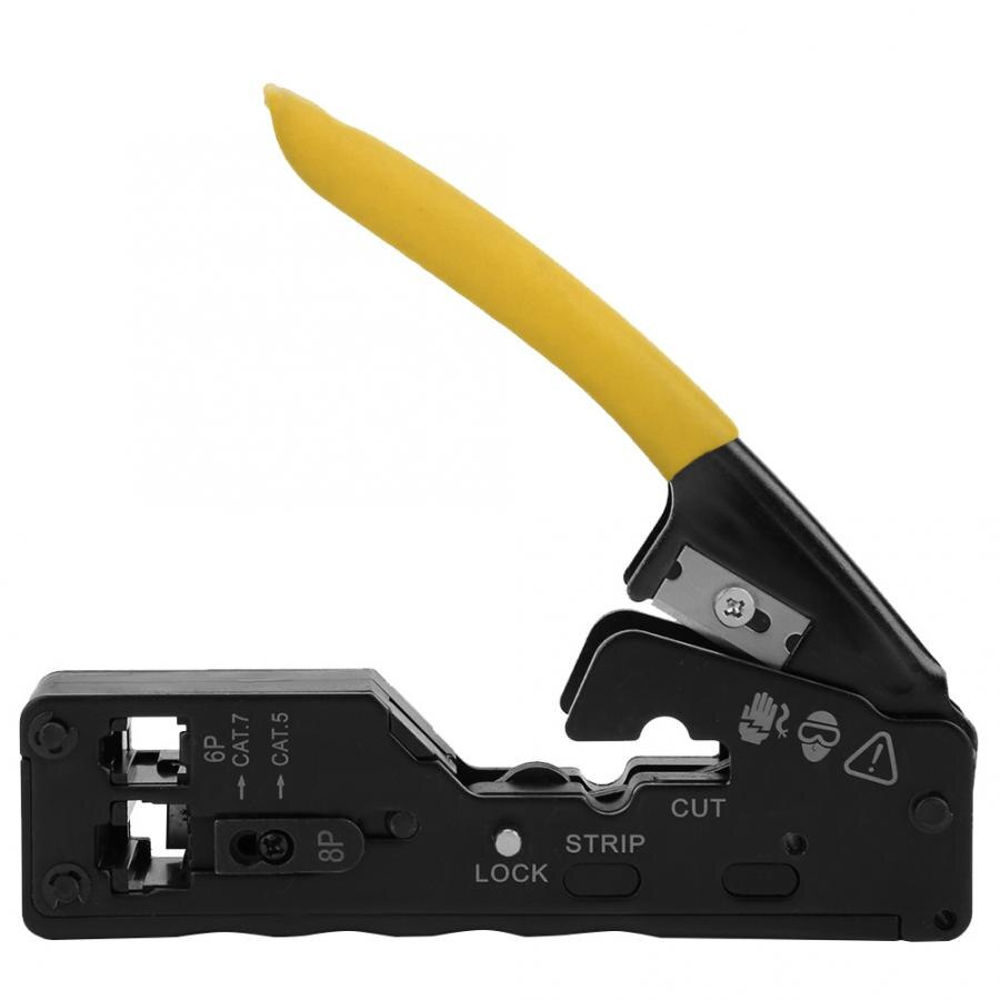 Network Crimper Cable Stripping Plier Network 6P8P Cable Crimping Tools for CAT-5 CAT-6 CAT-7 Wire Crimping: Yellow