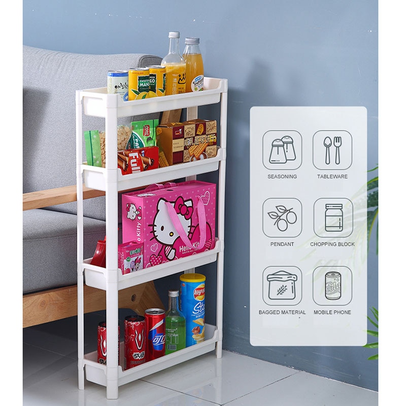 Multifunctional Gap Storage Rack Multi-Layer Plastic Kitchen Bathroom Shelf Organizer Home Sundries Finishing Rack