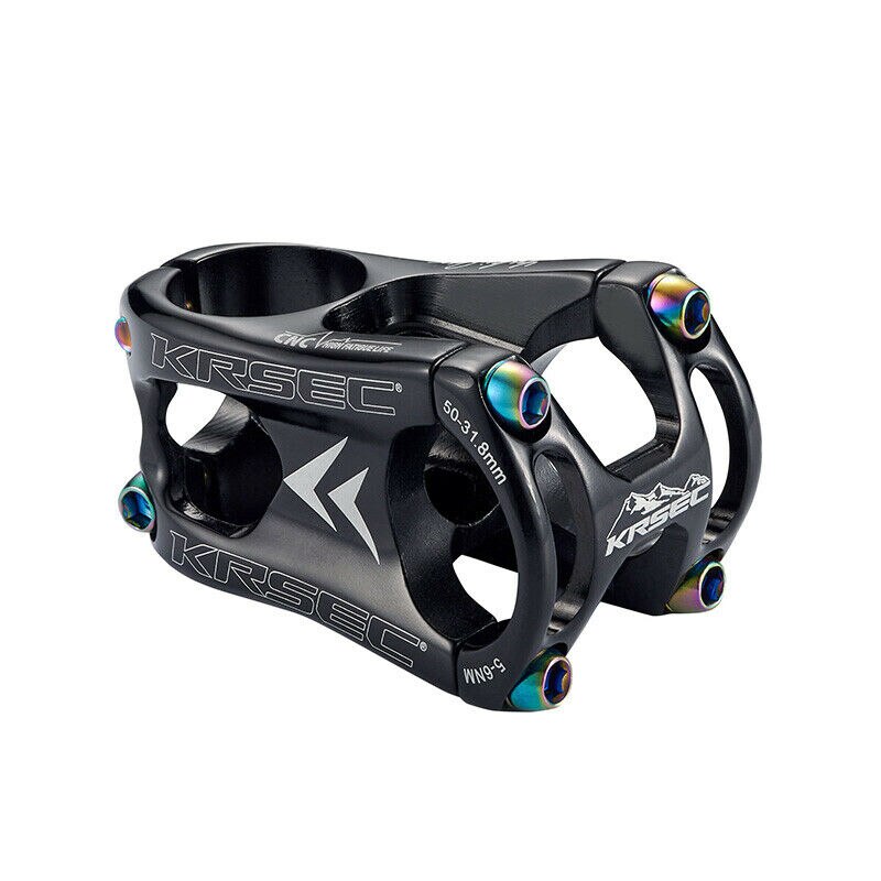 Krsec mtb skaft titan 31.8*50mm styrstång aluminiumlegering ultralätt passform 28.6mm gaffel kort stång cykel accessoarer: Svart