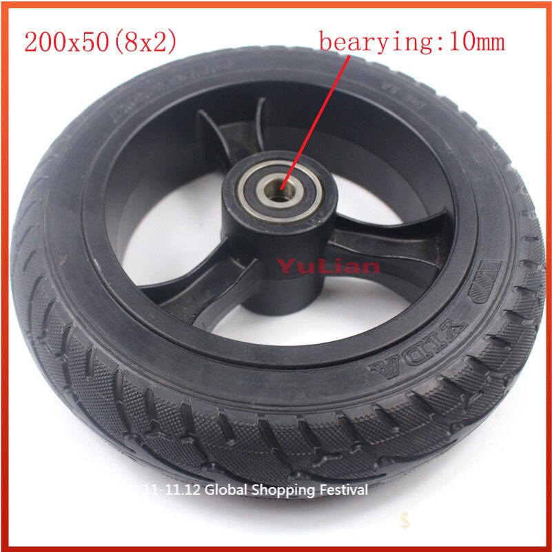 200x50 Mobility Scooter wheelchair wheels tyre 8x2" inch Solid Tire and alloy wheel hub For Gas Scooter Electric Scooter Vehicle