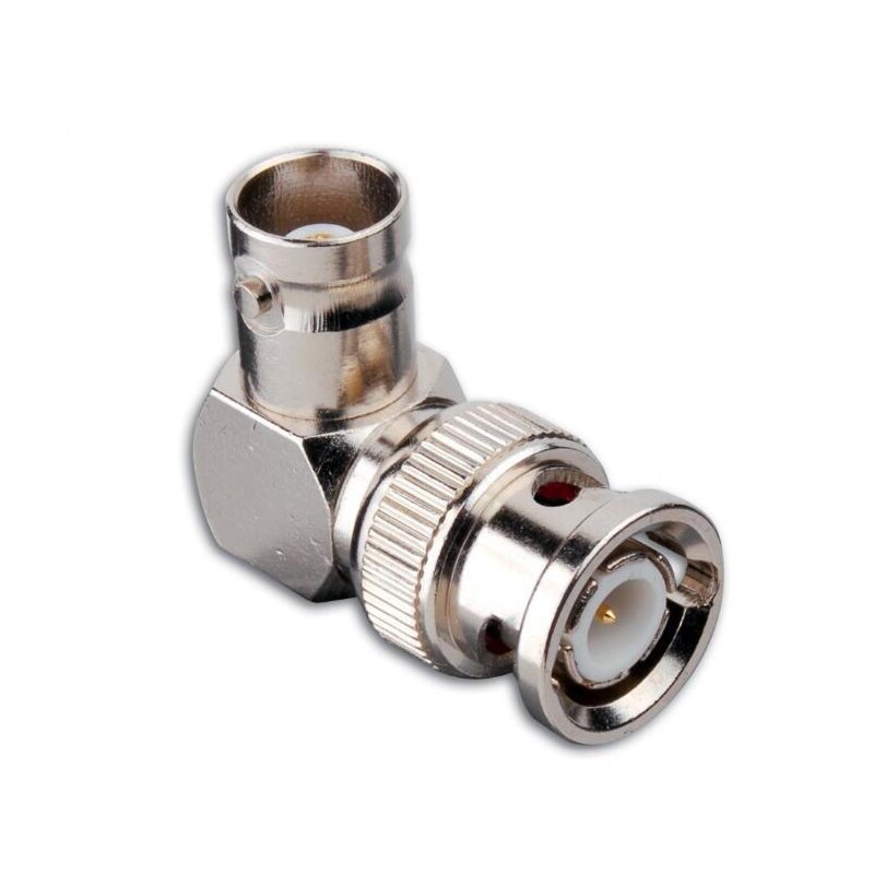 10pcs/lot Right angle BNC plug male to BNC female jack connector right angle M/F Adapter Connector CCTV Terminals