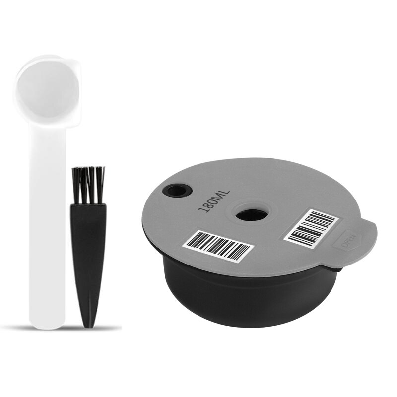 60ml/180ml genopfyldelige kaffekapsler til tassimo bosch maskine genanvendelig kaffepude crema maker miljøvenlig cafe køkken gadget: 180ml grå