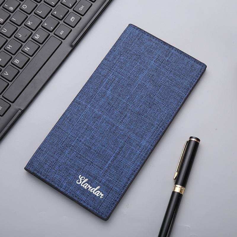 walet men forever young Thin purse long walet for man billeteras para hombre short pocket mini vertical wallet men: Blue long