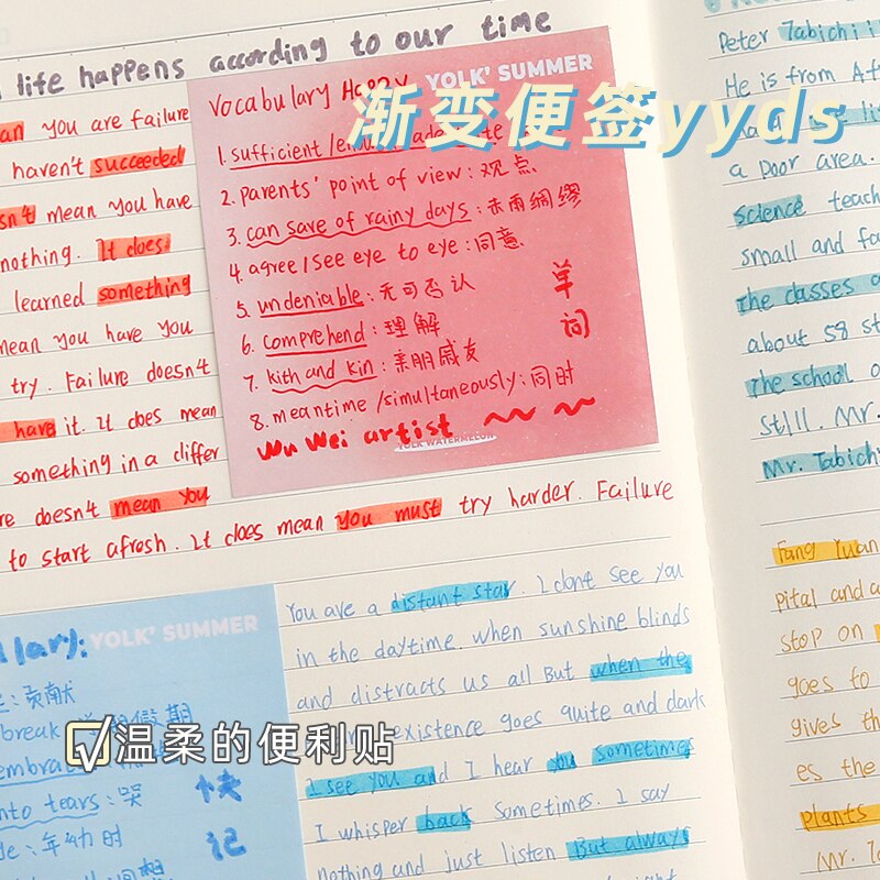 50 Sheets Cute Egg Gradient Memo Pad Posted It Sticky Notes Planner Sticker Notepad Office School Supplies Kawaii Stationery