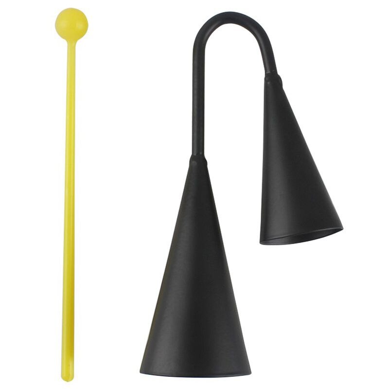 Homeland iron cow bell, tweekleurige zwarte koebel met sticker voor percussie-instrument: Default Title