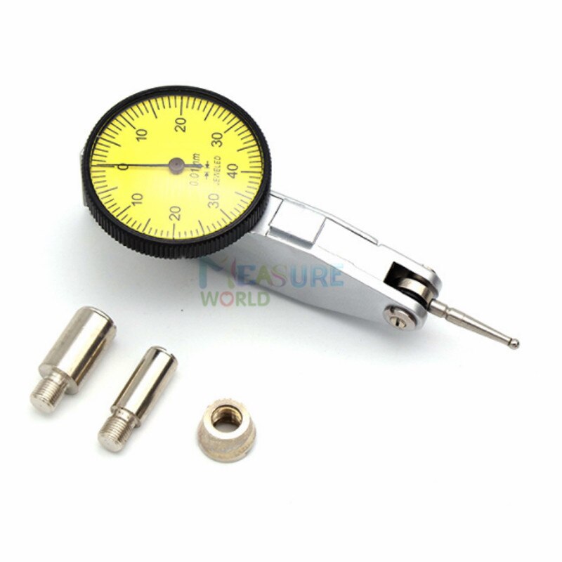 Digital Dial Indicator 0-12.7mm/0.5&#39;&#39; 0-25.4mm 0.01mm Mini Magnetic Base Holder Gauge Caliper Measuring Tools: Yellow indicator