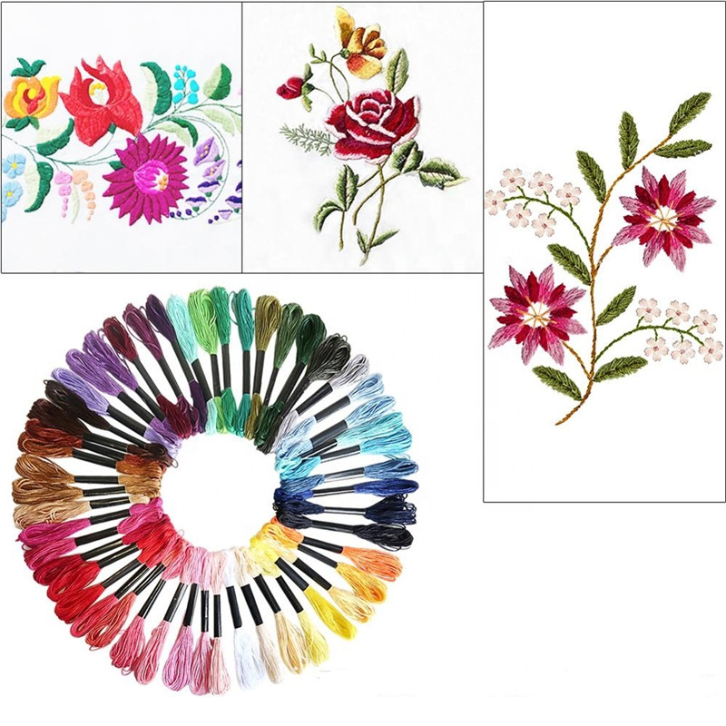 Dmc – fil à broder en soie, 200 couleurs, écheveaux de couture en coton, point de croix, bricolage, Bracelet tressé