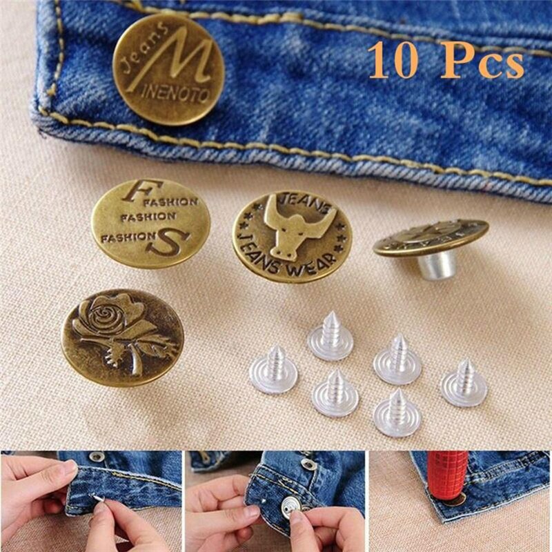 10Pcs 20Mm Metalen Knop Jean Knoppen Voor Jeans Gemengde Knop Kleding Accessoires