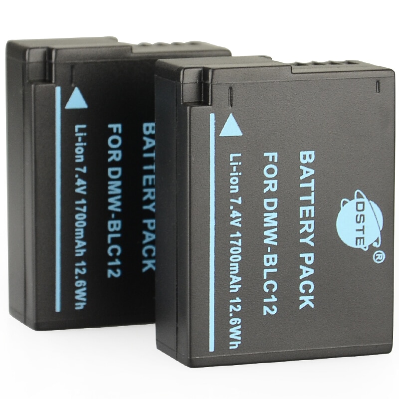 2 Stuks 1700Mah 7.4V Dste DMW-BLC12 BLC12E BLC12PP BP-DC12 BP-51 Batterij Voor Panasonic Lumix FZ1000 FZ200 FZ300 G5 g6 G7 GH2 GX8