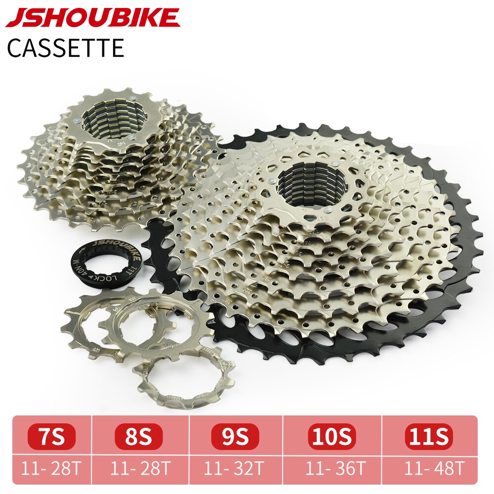 Jshou fietscassette 11v 7 8 9 10 speed fiets tandwiel onderdelen accessoires 11t 28t 32t 38t voor mountainbike racefiets mtb
