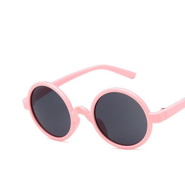 Ronde Zonnebril Kids Meisjes Jongens Kinderen Zonnebril PC Uv-bescherming Brillen Eyewear Mode Colorframe: pink frame gray