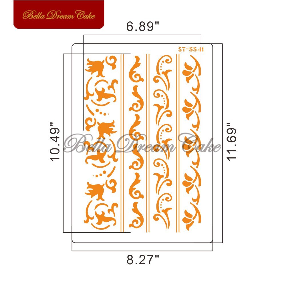 Flower Leaf Pattern Cake Stencil Plastic Layering Stencils DIY Scrapbooking Drawing Stencils Christmas Home Decoration Template: ST-5541