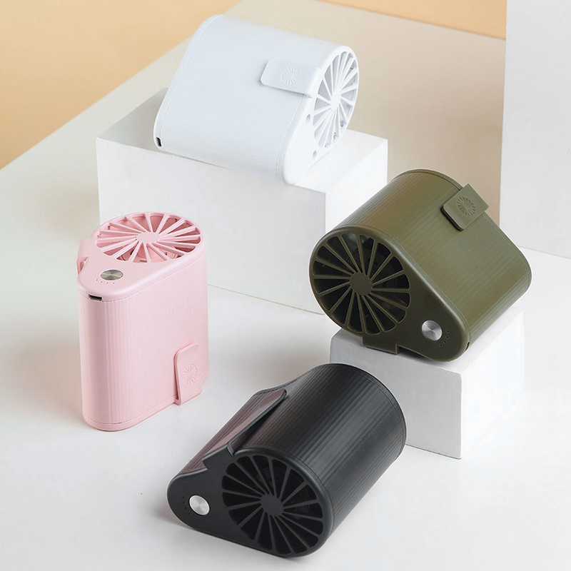 Mini Taille Opknoping Fan Super Krachtige Luchtstroom Draagbare Airconditioning Pak Oplaadbare Batterij 3 Speed Instelling