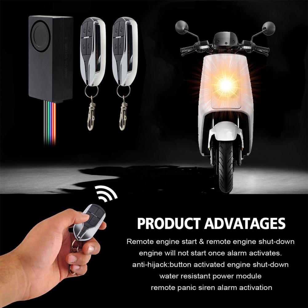 Master Racing Moto alarme Scooter Moto antivol système d'alarme de sécurité DC 12V Moto vélo alarmes avec télécommande