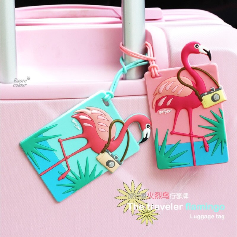 Cartoon Animal Travel Accessoires Flamingo Bagagelabel Siliconen Koffer ID Adres Holder Bagage Boarding Tag Label