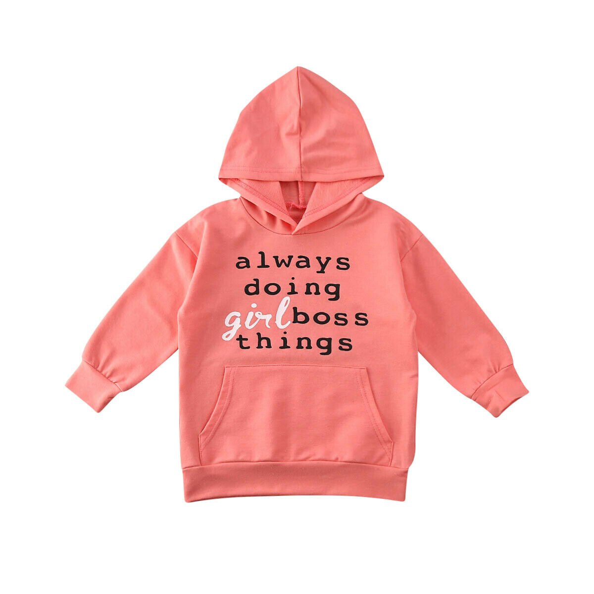 Peuter Baby Meisjes Winter Hooded Kleding Outfits 1-6Y Katoen Brief Print Lange Mouwen Hoodie Top T-shirt Trainingspak: Roze / 2T