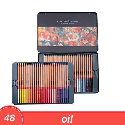 Renoir 48/72/100/120 akvarell og oljefarge blyant til håndmaling og fargelegging spesialist til kunstnere kunstforsyning fargeblyant: 48- olje